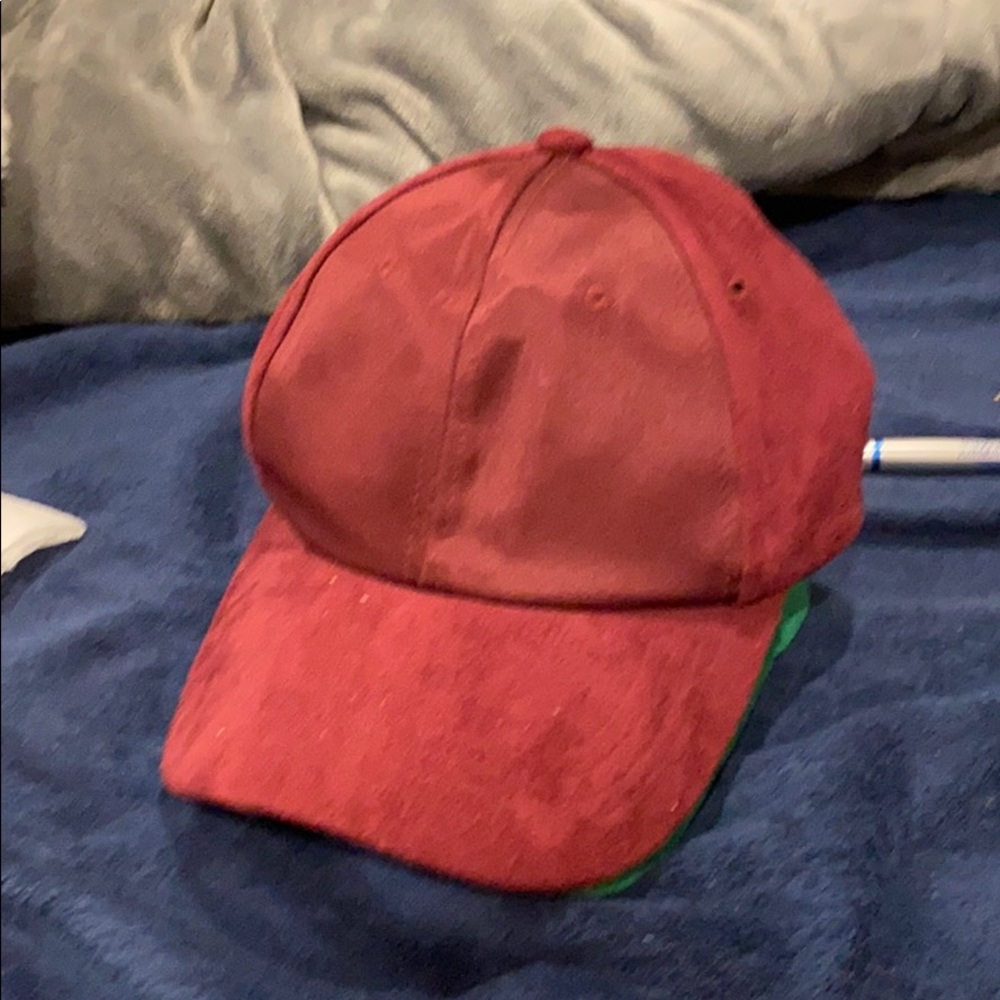 Burgundy suede hat